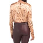 ZARA  satin effect floral long sleeve crop top M Photo 1
