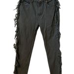 IRO  Grey Straight Leg High Rise Fringe Raw Hem Size 28 Jeans. Photo 1