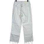 ZARA  Straight Wide Leg Raw Hem High Rise Raw Hem Casual Denim Ankle Jean 6 White Photo 4