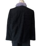 NWOT Venus Faux Fur Trim Cape Jacket Black Lavender Purple Boa Scarf Size 6 Photo 6