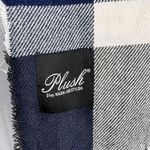 Plush Plaid Scarf Blue Black White Extra Soft Rectangle Blanket Scarf Photo 4