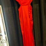 Red Coral Satin Formal Dress Size XS Photo 3