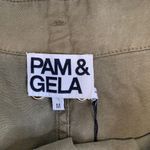Pam & Gela NWT  Army Green Paper Bag Shorts Sz Medium Photo 3