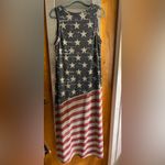 12PM by Mon Ami American Flag Maxi Dress Red Size L Photo 2