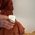 Orielle Ruched Mini Bodycon Dress Brown Size M Photo 9