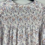 Rose + Olive  Tunic Top Women‎ 1X White Floral Lightweight Smocked Flowy Peasant Photo 7