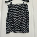 Just Polly Sequin Mini Skirt Black Silver Chevron Sz S Photo 1