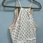 Lulus  Women's Steal a Kiss White Lace Halter Open Back Mini Dress Sz Medium Photo 4