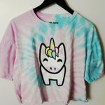 Black Matter T Shirt Cartoon Unicorn Spiral Tie Dye Raw Hem Double Sided Graphic Photo 4
