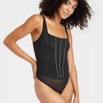 Auden Women's Rhinestone Lingerie Bodysuit - Black Photo 3