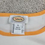Talbots  Womens Tank Top Large White Orange Trim Crew Neck Stretch Casual Comfort Photo 10