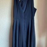 Jenny Packham Midnight Navy Blue Chiffon Halter Tie Midi Bridesmaid Dress 14 Photo 4
