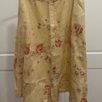 Ralph Lauren Vintage Lauren 100% Linen Floral Button Front A-Line Skirt Sz 10 Photo 0