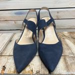 Calvin Klein 9608074 Larin Blue Suede Slingback Heels Classic Designer Party 11M Photo 2