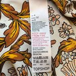 Topshop Floral Brown Yellow Button Down Shirt Size 0 Photo 6