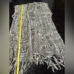 Women's crochet macrame open Knit long fringe Vest no tags see pics boho Green Photo 4