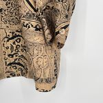 The Avenue Khaki & Black Silk Abstract Geometric Button Down Blouse Size 26/28 Photo 2