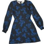 ALC Frank A.L.C Black and Blue Long Sleeve Mini Dress Photo 0
