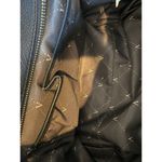 Vince Camuto Addy Leather Satchel Purse Black Gray Large Bag Interior Pristine Photo 10
