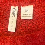 Cato  Sweater Medium Vibrant Red Textured Knit Super Soft Crewneck Photo 1