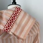 Lemlem NEW Blush Pink Striped Button Down Long Sleeve Maxi Prairie Dress Small Photo 4