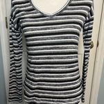 American Eagle  Soft & Sexy Plush Long Sleeved Top, White/Black/Blue Stripes, XS Photo 0