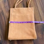 Beth Levine Suede Camel Tall Tote Purse Round Braided Rope Handles Shoulder Bag Tan Photo 9