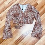 Gianni Bini GIANNI BINI Brown Paisley Two Piece Midi Dress Set Boho Hippie 70s Size 0 New Photo 3