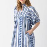 1012 NEVER A WALLFLOWER Women's High Neck Dress Size Small Color Blue White Photo 2