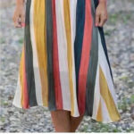 Mystree  Women’s Satin Silk Colorful Stripes Skirt Size‎ M NWT Photo 2