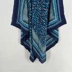 J Mclaughlin Blue Geometric Print Silk Chiffon Handkerchief Scarf Midi Dress XS Photo 8