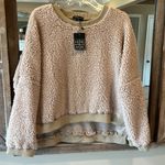 Hers & Mine Oversized Fluffy Cozy Light Tan Pullover Boutique  High Low New Photo 7