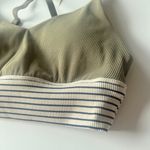 Aerie NWT  Offline Stretch Ribbed Medium Support Sports Bra Green Stripes Medium Photo 3