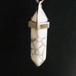 Genuine Howlite Sun Pendant Necklace Silver Metal Jewelry Memory Knowledge Aid Photo 1