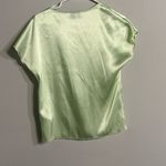 Nicole Miller Shimmering V-Neck Blouse - Soft Green Photo 1