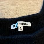 Reformation  Cashmere Black Ribbed Square Neck Cropped Sweater Tank Size XL Photo 2