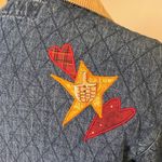 Haik’s Vintage Denim Barncoat Quilted Jacket Coat Embroidered Patches S Small Blue Photo 6