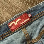 Miss Vigoss Bootcut Jeans Mid Rise Distressed Stretch Y2K Style Embroidered Blue Size 27 Photo 6