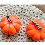 Pumpkin Earrings Thanksgiving Fall Festive Harvest New Handmade Dangle Hooks Orange Photo 9