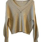 Moon & Madison Beige Knit V Neck Pullover Sweater Size S Tan Photo 0