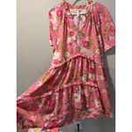 Matilda Jane Pink Floral Tiered Ruffle Short Sleeve V Neck Dress NWT Photo 2