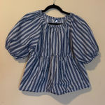 Old Navy  Blue and White Striped Blouse Photo 0