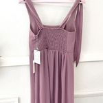 Show Me Your Mumu NWT  Claire Midi Dress Neutral Mauve Chiffon Size S Photo 6