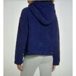 Zella  Cassie Navy Faux Shearling Sherpa Boxy Hoodie Sweatshirt Size L Photo 1
