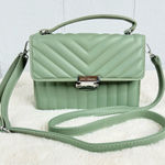 Elegant Sage Quilted Crossbody Bag Green Photo 0