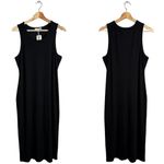 Marine layer  Lexi Daytime Midi Dress in Black Rib Women's Large Bodycon LBD NWT Photo 4