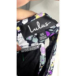 Lulus  Women's XS Black Floral Halter Swing Dress Short‎ Casual Photo 9