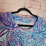 LULU B NEON BOLD COLORFUL ABSTRACT LARGE PINEAPPLE PRINT UPF 50 TEE XL Pink Photo 2