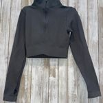 Crop Quarter Zip Gray Photo 0