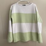 Ralph Lauren Lauren  Petite Striped Knit Sweater Women’s Small Green White Cotton Photo 2